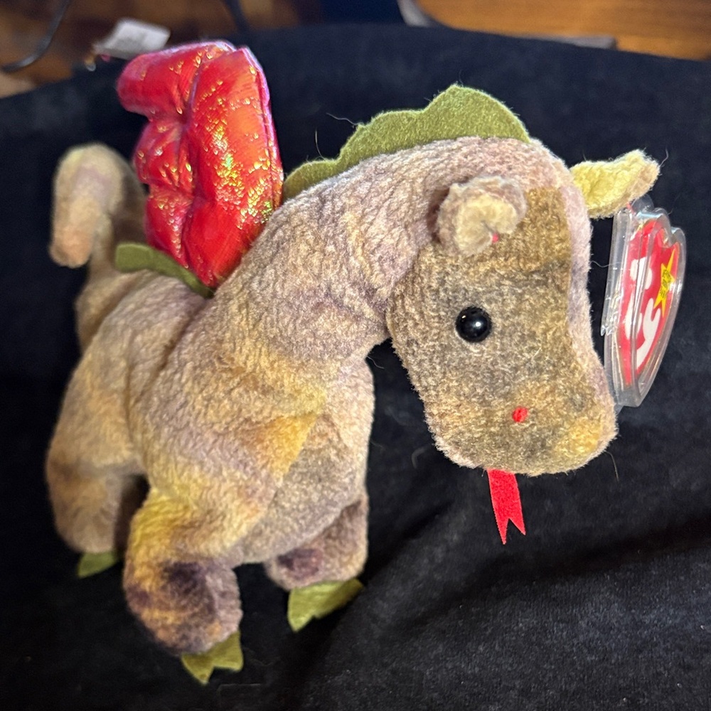 TY Plushie Dragon Toy with Red Wings